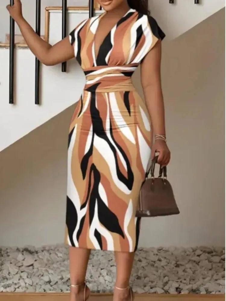 Printed Bodycon Midi Dresses