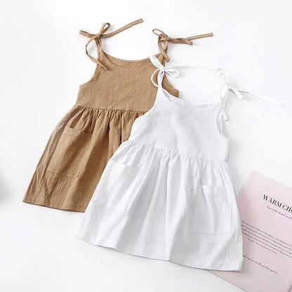 Sleeveless Cotton Toddler Girl Dresses