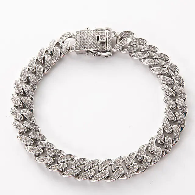 Miami Curb Rhinestone Bling Bracelets