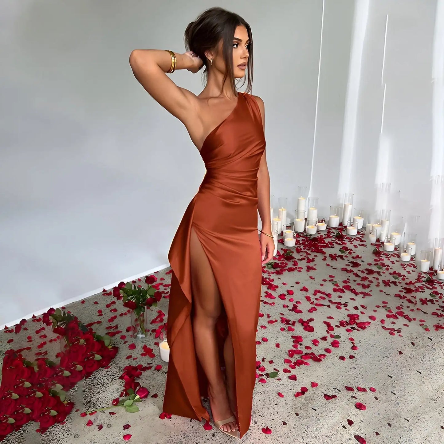 Satin Split-Dress