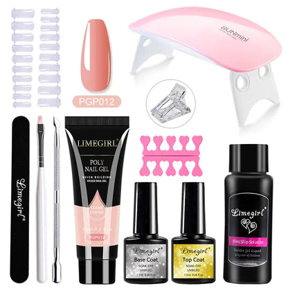 Kit de gel de uñas Poly con lámpara UV de 54W