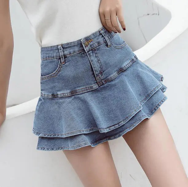 Retro Denim Shorts Skirts