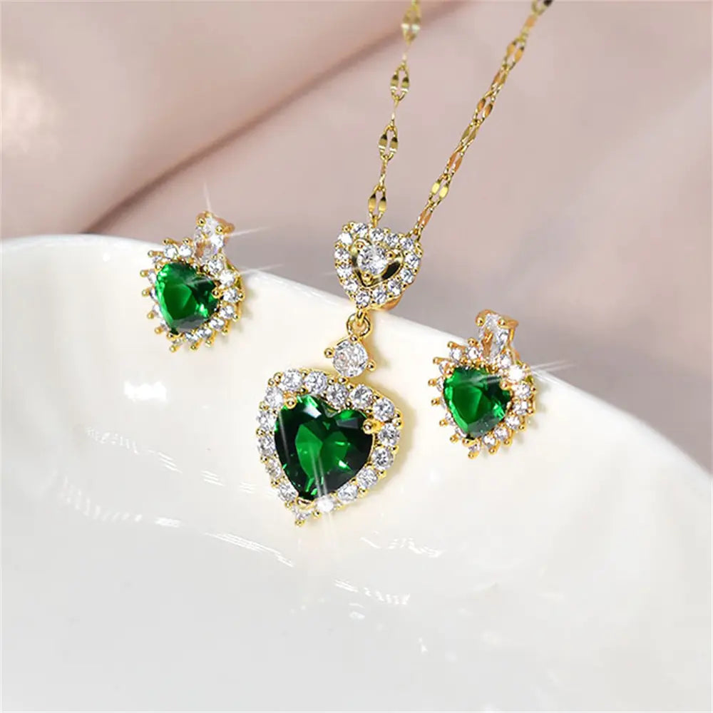 Heart Crystal Jewelry Sets