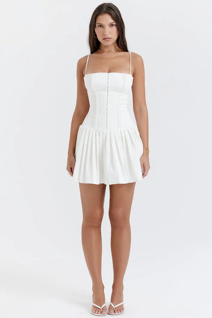 White Pleated Dresses