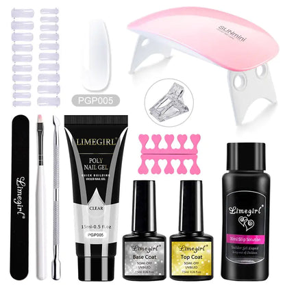 Kit de gel de uñas Poly con lámpara UV de 54W