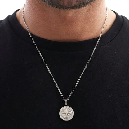 Men's Compass Layered Chain Necklaces