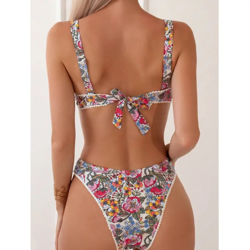 Back Knotted Beach Wear Bathing Suits