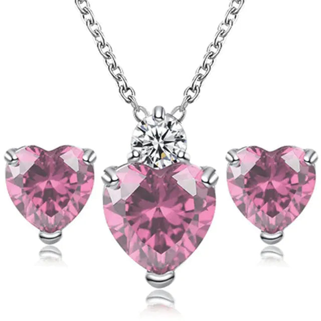 Heart Crystal Jewelry Sets