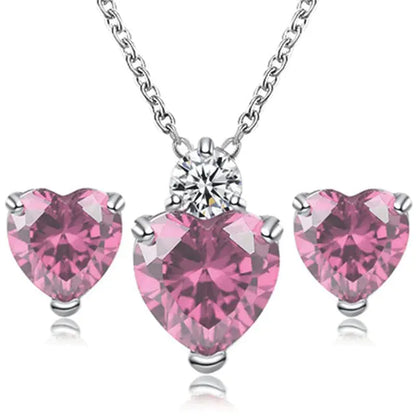 Heart Crystal Jewelry Sets