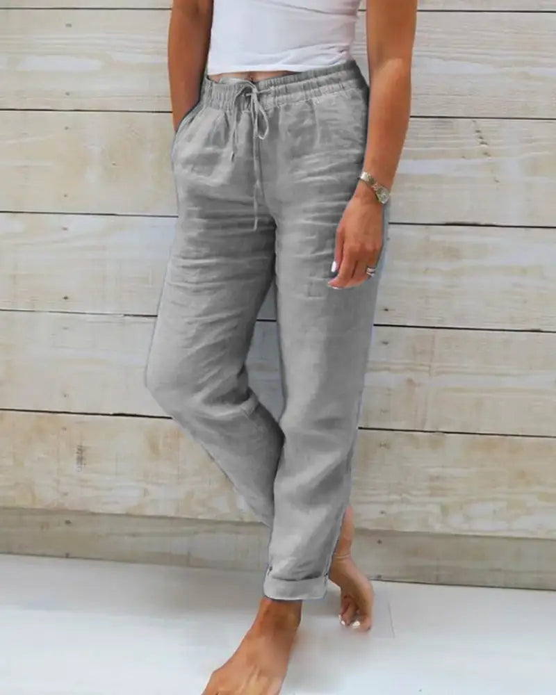 Linen Pants Solid Color