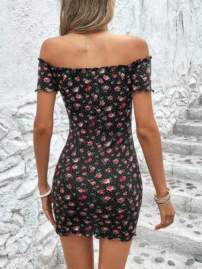 Vestidos ajustados con hombros descubiertos y estampado floral