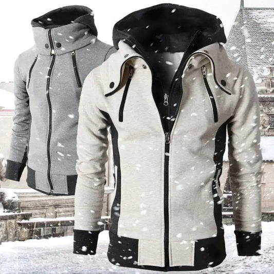 Double Zipper Hoodie Jackets for Men