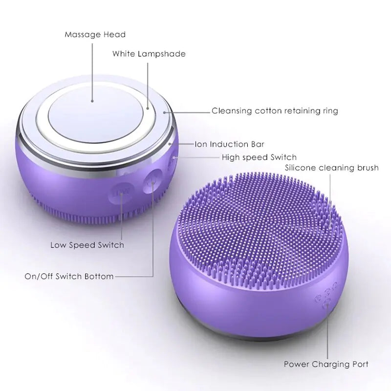 Limpieza facial eléctrica de silicona