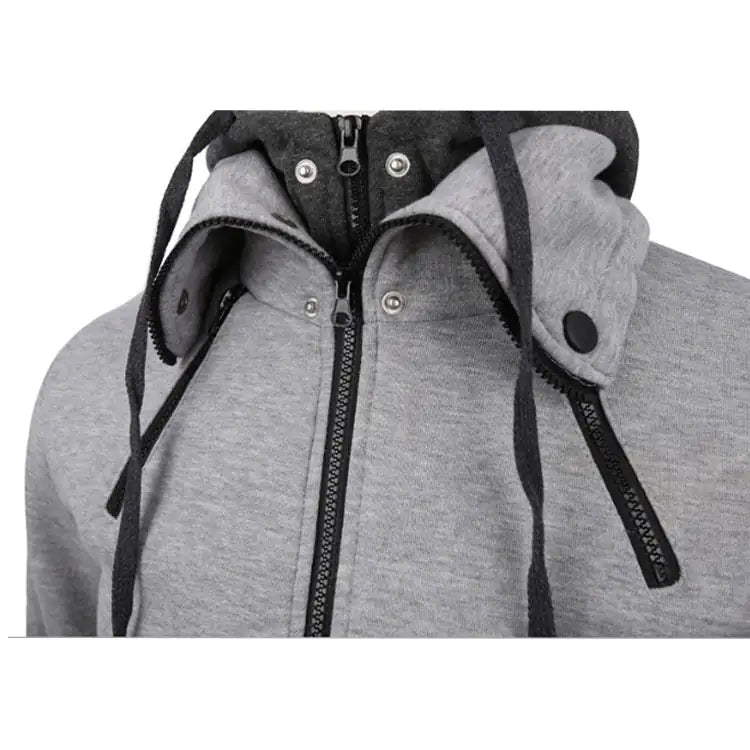 Double Zipper Hoodie Jackets for Men