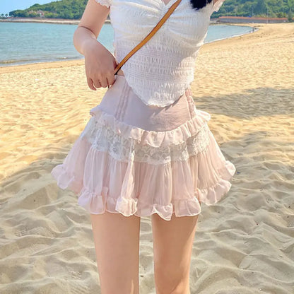 Sweet Pink Ruffle Skirts