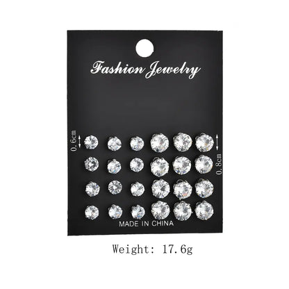 White Crystal Stud Earrings Sets