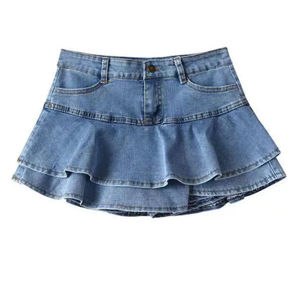 Retro Denim Shorts Skirts