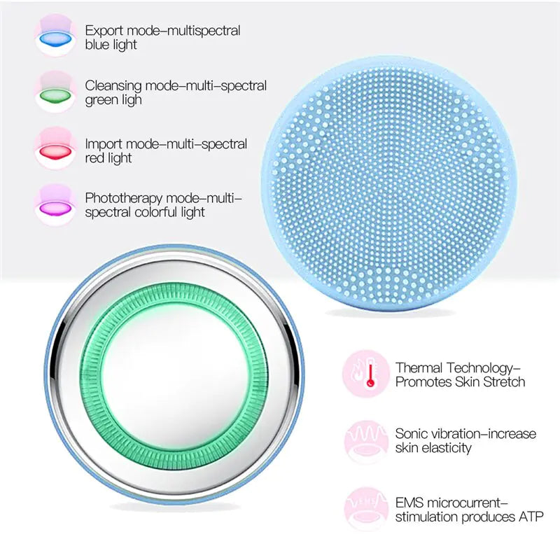 Limpieza facial eléctrica de silicona