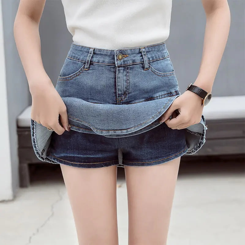 Retro Denim Shorts Skirts