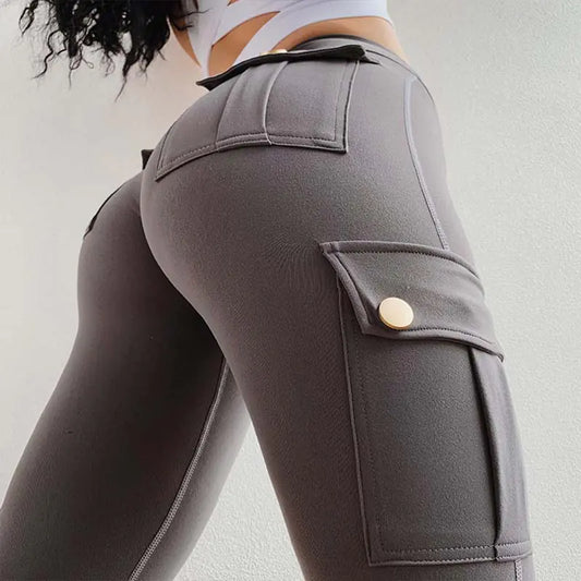 Yoga-Leggings mit hoher Taille im Militärstil